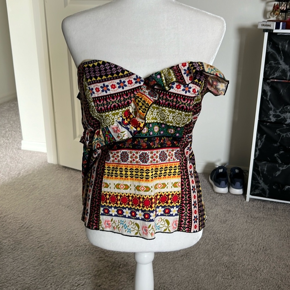 NWOT Anna Sui for Anthropologie Floral Corset - Size 8